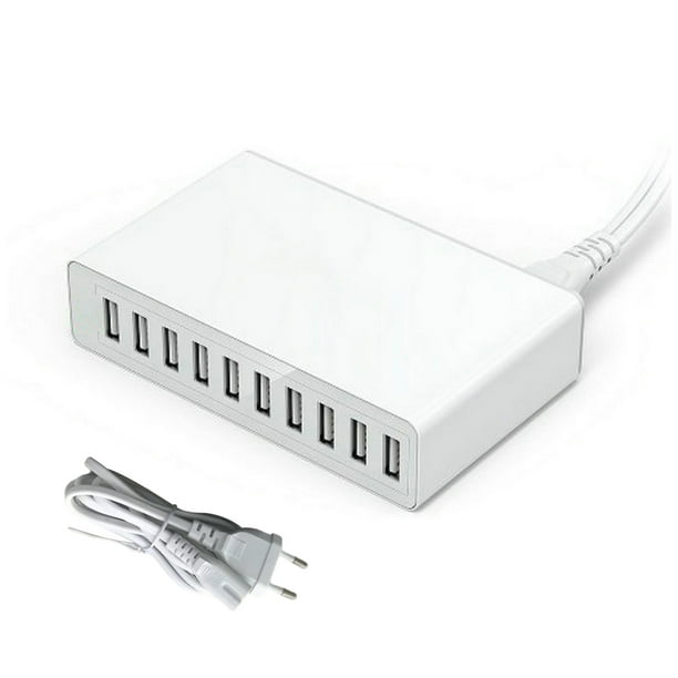 Bearachild 1 Juego de cargadores USB Cabezales de cargador portátiles fáciles de usar Herramienta de carga Teléfono y Comunicación blanco EU-Plog