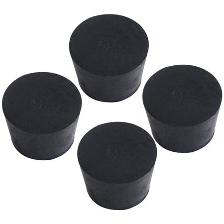 4-Pack (Same Size) Large Solid Rubber Stoppers - Size #9-45Mm (1.77In) X 37Mm (1.45In) - 30Mm (1.18In) Long - Black Lab Plug