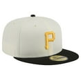 thumbnail image 3 of Men's New Era Cream Pittsburgh Pirates Chrome 59FIFTY Fitted Hat, 3 of 6