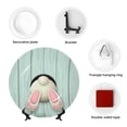 thumbnail image 4 of Kdxio White Bunny Bottom And Easter Eggs Bone China Decorative Plate Ceramic Decorative Plate for Home Office Wall Stand Decorative Plates for Home Bedroom-8in, 4 of 6