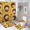 style-732, variant on 4 Piece Shower Curtain Sets Chocolate Chip Cookie Rug Toilet Lid Cover And Non-Slip U Shape Mat Christmas Cookies Shower Curtain with 12 Hooks for Bathroom Decor Set 72inch X 72inch