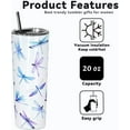 thumbnail image 4 of Dragonfly Tumbler, Purple Dragonfly Gifts for Women, Dragonfly Stainless Steel Coffee Cup/Mug/Water Bottle, Watercolor Tumbler, Dragonfly Gift, Dragonfly Decor/Ornament, Dragonfly Coffee Cup 20 Oz, 4 of 6