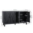 thumbnail image 5 of Mid-Century Modern Buffet Cabinet, Black Storage Sideboard with Geometric Doors & Adjustable Shelves, Multifunctional Console Table for Dining Room, Living Room, Entryway, 55.43" Length, 5 of 7
