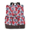thumbnail image 1 of Balery Palm Tree Pattern on Red Mochila de Cuero para Mujeres, Gran Capacidad, Bolsa de Viaje Multifuncional, Mochila de Cuero y Bolsa de Hombro para Mujeres, 1 of 4