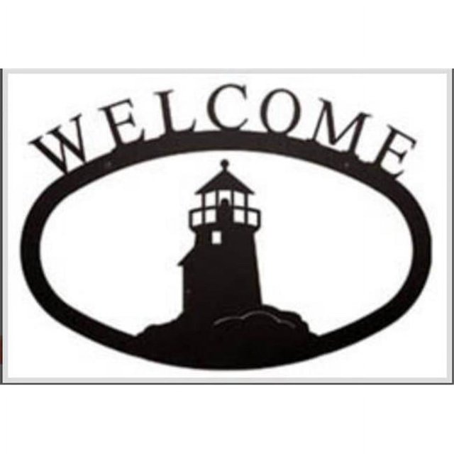 Village Wrought Iron WEL-10-L Large Lighthouse Welcome Sign LG