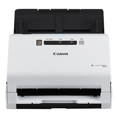 Canon imageFORMULA R40 - Escáner de documentos de oficina, Windows y Mac, escaneo dúplex, fácil configuración, escanea una amplia variedad de documentos, escanea a la nube