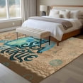 thumbnail image 4 of Vintage Sea Turtle Area Rugs 8'x10', Washable Small Throw Rugs for Living Room Patio, Brown Nautical Anchor Bubbles Coastal Indoor Outdoor Rug Non-Slip Low Pile Carpet Runner Reversible Floor Mats, 4 of 8