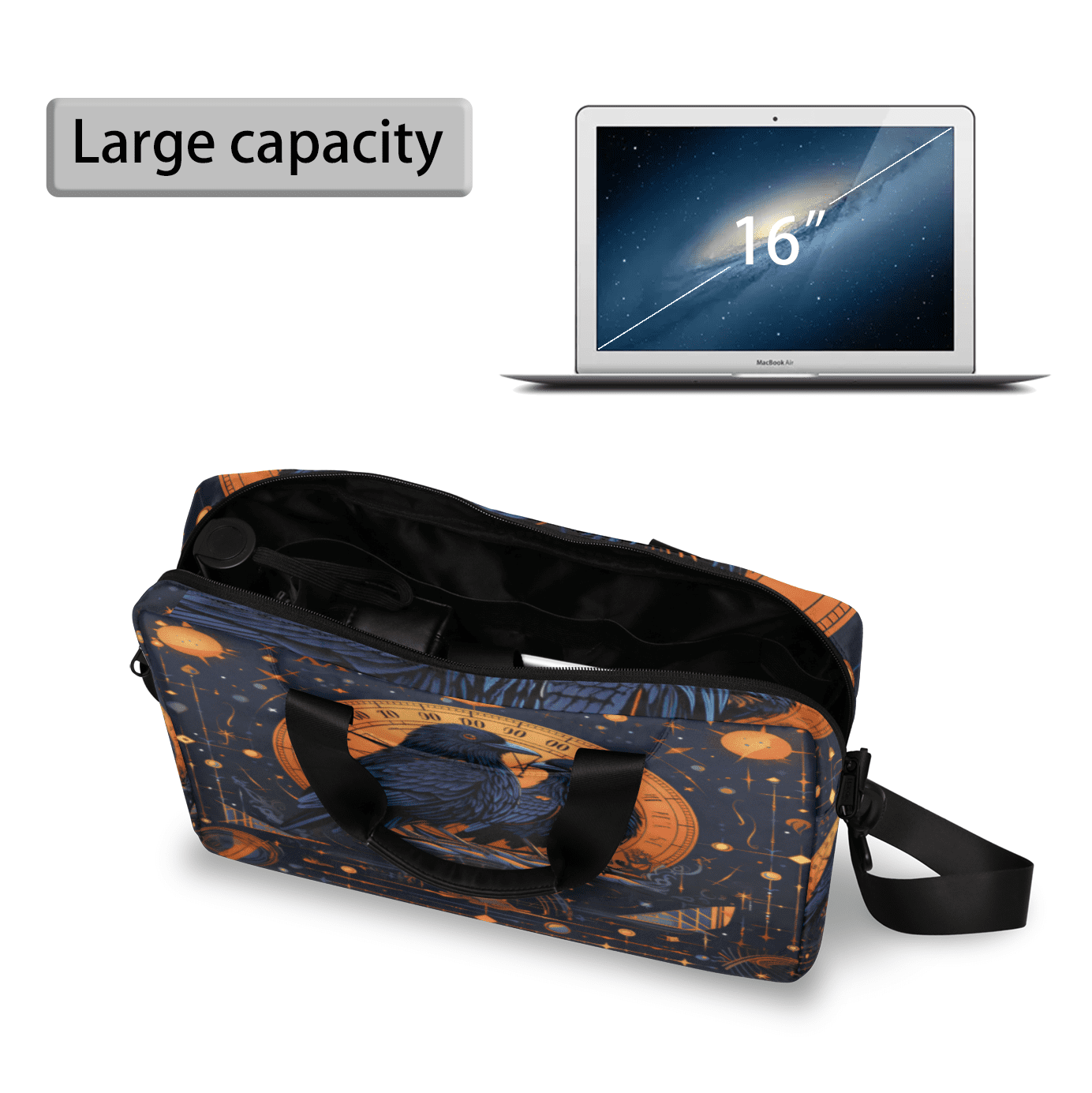 Herdesigns Vintage Laptop Bag for Women Men, Computer Case Briefcase Messenger Bags, 15-15.6 inch Laptop Sleeve Shoulder Bag