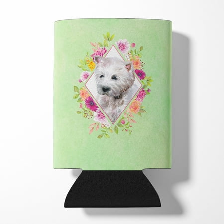 

Carolines Treasures CK4353CC West Highland White Terrier Green Flowers Can or Bottle Hugger Can Hugger multicolor
