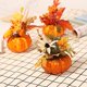 thumbnail image 4 of Nvzi 3 calabazas artificiales para decoración, minicalabazas falsas con flores artificiales para Navidad, bodas, fiestas, centros de mesa (A2), 4 of 5