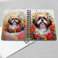 thumbnail image 4 of Welcome Spring Summer Shih Tzu Portrait Flower Blue Sky Spiral Bound Journal Lion Dog Lover Gifts 5x7in Spiral Notebook - 12001, 4 of 5