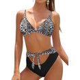 thumbnail image 1 of Bikini Triangular para Mujer Trajes de baño de Dos Piezas con Nudo de Cintura Alta Blanco M Blanco M Xishao ropa, 1 of 2