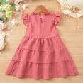 thumbnail image 4 of Gelikeya Toddler Little Girls Summer Dress Outfits Ruffle Cute Sundress Kids Clothes Playwear Dress with Bowknot Z04 Pink, 2-3 Years, 4 of 6