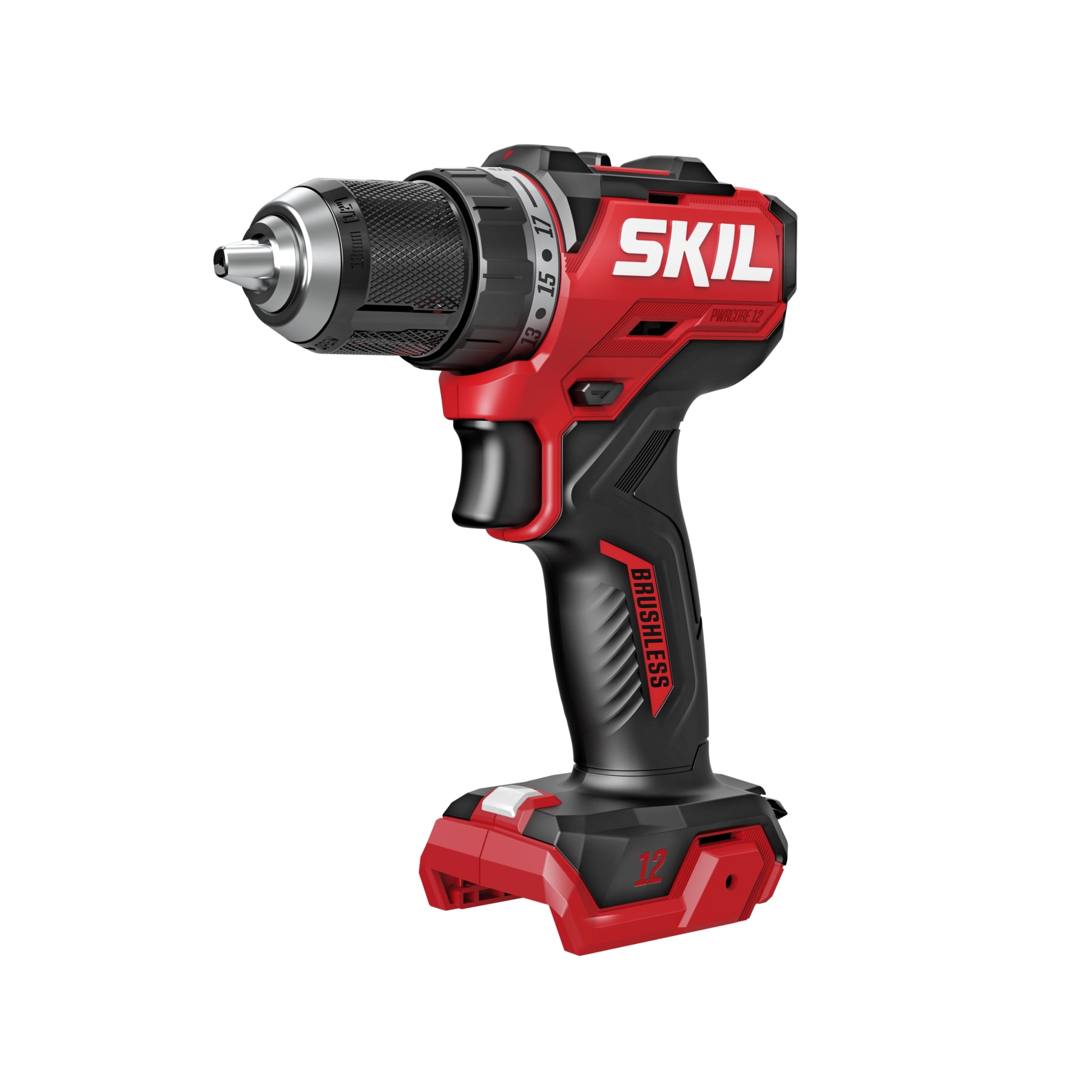 SKIL PWR CORE 12V Brushless 1/2 In. Compact Variable Speed Drill Driver & 1/4 In. Hex Compact 3-Speed Impact Driver Kit, Includes 2.0Ah Battery and 20W USB-C Charger - CB8429A-11