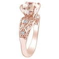 thumbnail image 2 of AFFY 2.01 Carat Round Shape Simulated Peach Pink Morganite & Natural Diamond Filigree Ring 14K Solid Rose Gold Ring Size-6, 2 of 2