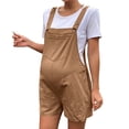 thumbnail image 3 of Frostluinai Women's Maternity Jumpsuits Linen Overall Shorts Pregnancy Summer Vacation Rompers with Pocket for going out vacation, 3 of 9