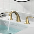 thumbnail image 5 of Hosslly Bathroom Sink Faucet,Widespread Brushed Gold Bathroom Faucet 3 Hole with Stainless Steel Pop Up Drain and cUPC Lead-Free Hose, 5 of 7