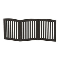 STAROUS Wooden Freestanding Foldable Pet Gate for Dogs, 24 inch 3 Panel Step Over Fence, Dog Gate for The House, Doorway, Stairs, Extra Wide, ï¼Espresso)