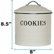 Blue Donuts Tin Cover, Ivory Cookie Jar