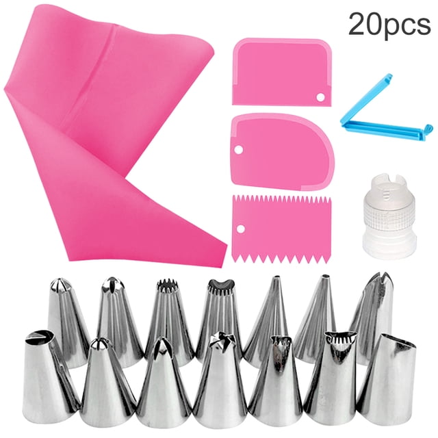 yingyy 20pcs Reusable Cake Baking Set Baking Pastry Accessories Portable Baking Pastry Accessories Kitchen Cooking Scraper Tools