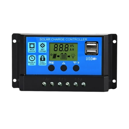 

Fovolat 10A/20A/30A Solar Charge Controller-PWM Solar Charger Controller Auto 12V or 24V Intelligent Regulator-Solar Charge Controllers for Solar Panels with LCD Display Dual USB Port Timer Control