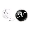 thumbnail image 1 of 1 Pair Men's Cufflinks Simple Classic Alloy Letter Cufflinks Shirt Cufflinks for Business or Wedding, 1 of 3