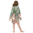 thumbnail image 7 of FORMRS Niños Bathrobe Unisex Hooded Robe Soft Plush Pajamas Sleepwear, Size 2-3T, Pink and White Cat, 7 of 7