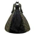 thumbnail image 1 of Robe Midi Gothique Élégante pour Femmes Grande Taille Tenue Manches Évasées Ligne A Tenue de Soirée Robe, 1 of 6