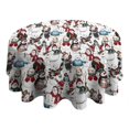 thumbnail image 4 of Multicolor Christmas Snowman Pattern Round Tablecloth 60"x60",Wrinkle Wipeable Table Cloth for Kitchen Dining Room Picnic Patio Party, 4 of 6