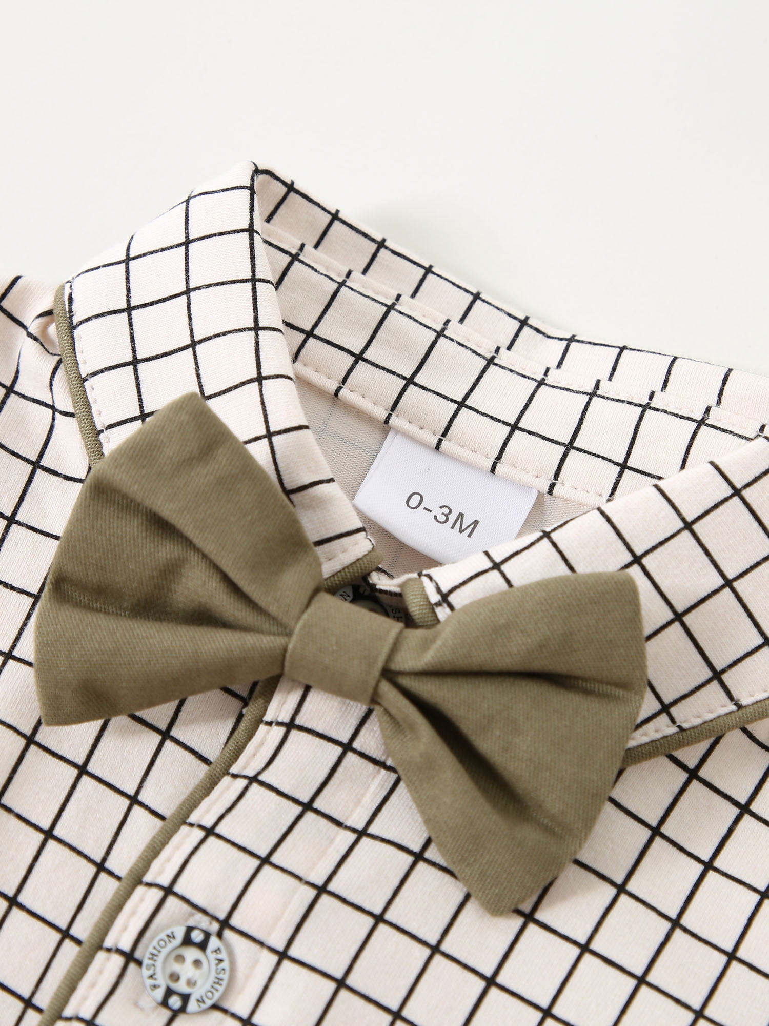 Baby Boy Clothes Suits 3-24 Months Plaid Shirt Wedding Formal Outfits Suspender Pants Bowtie Hat