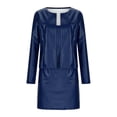 thumbnail image 6 of QHFBli Women Leather Business Dress Suit Sets 2 Piece Work Office Fashion Outfits Cropped PU Cardigan Bodycon Dress Set, 6 of 6