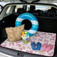 thumbnail image 2 of FOR U DESIGNS Pink Bow Heart Star Print Car Trunk Mat Heavy Duty Non-Slip Cargo Liner All Weather Dustproof Durable Rear Trunk Protection for Most Car Models, 2 of 7