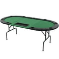 thumbnail image 2 of vidaXL 9-Player Folding Poker Table 3 Fold Oval Green, 2 of 8