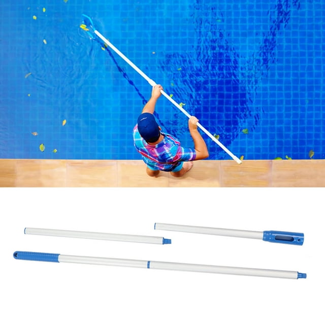 Perche de Piscine, Perche de Nettoyage de Piscine Réglable en 4 Sections pour Baignoire
