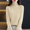 thumbnail image 5 of ManxiVoo Women's Loose Knit Sweater With Raglan Sleeves and Round Neck for Everyday Comfort Fall Winter Casual Pullover Soft Yarn Relaxed Fit L Size Beige, 5 of 9