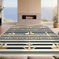 thumbnail image 2 of Design&I 4'x6' Ultra Soft Area Rug, Stripe With Maritime Anchor And Island Theme Accents Nautical Flowing Dynamic None Fluffy Washable Non Shedding for Bedroom Living Room Home Office, 2 of 7