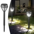 thumbnail image 4 of Xecvkr Solar Powered Ground Spike Light, Outdoor Garden Decorative LED Lamp, White Warm Light, Black, IP65 Waterproof, Automatic On/Off, 4 of 6