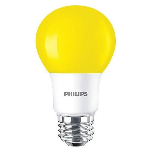 Philips 463257 LED 8-Watt A19 Yellow Non-Dimmable Bulb, Bug Light