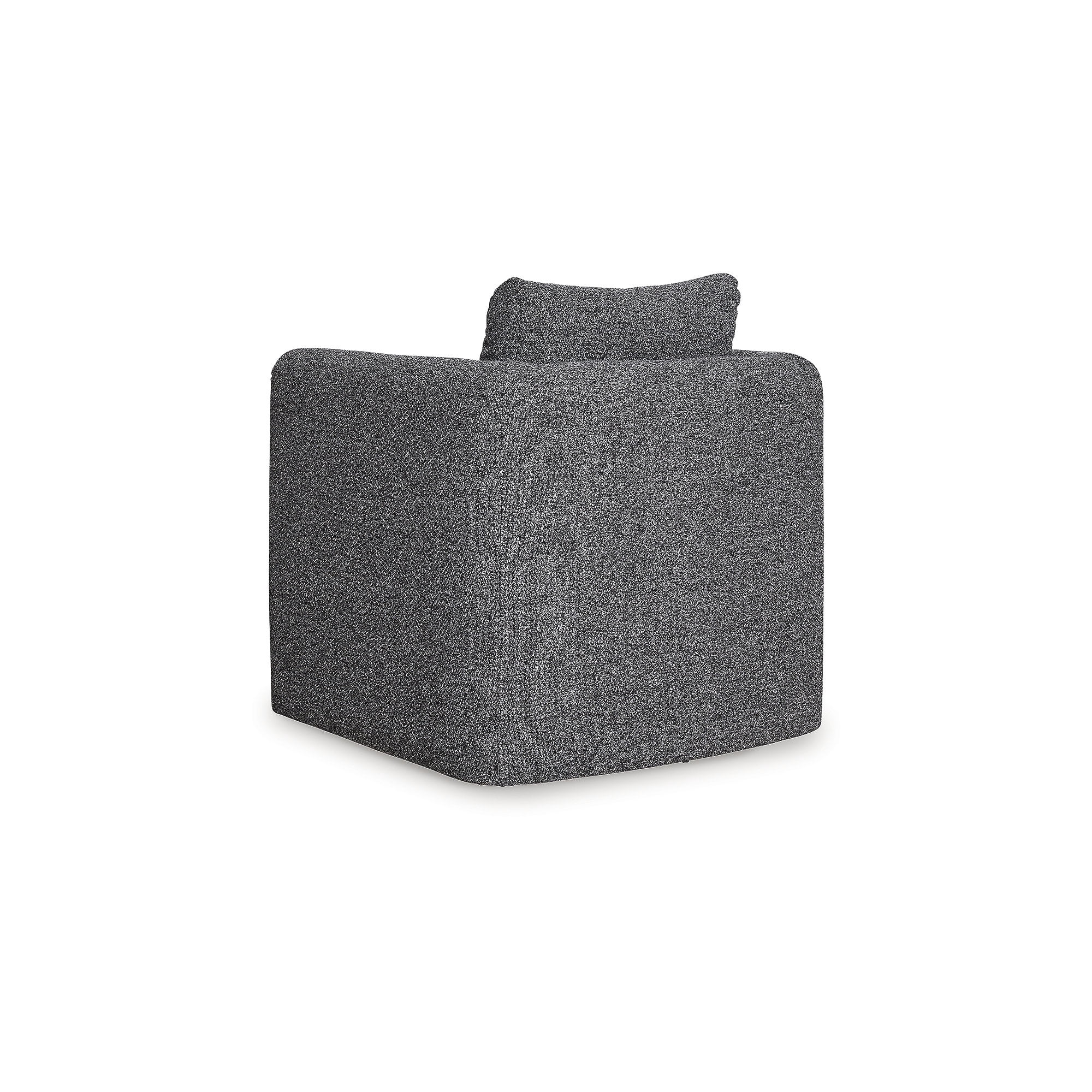 Signature Design by Ashley Vreni Accent Chair and Ottoman, Charcoal Black, Small Space Living Room Accent Seating, Polyester Upholstery