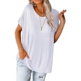 thumbnail image 2 of Mint Plus Pink - Women's Comfy Loose Fit T-Shirts with Crew Neck Elegance, 2 of 5