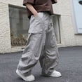 thumbnail image 5 of SJLDQY Boys Cargo Pants Elastic Waist Straight leg Baggy Pants Casual Streetwear Loose Trousers with Pockets, 5 of 6