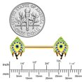 thumbnail image 3 of Body Candy 14G Womens Piercing Bright Steel 2Pc Bold Peacock Feather Barbell Nipple Ring Set 9/16, 3 of 5