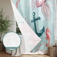 thumbnail image 4 of Xipuska Ocean Coastal Shower Curtain - Water Repellent Fabric Shower Curtains Washable, Nautical Anchor Jellyfish Coral Seahorse Decorative Polyester Cloth Bathroom Curtains Modern Bath Decor 72"x78", 4 of 6