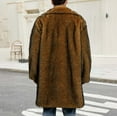 thumbnail image 6 of Yusimy Men's Winter Faux Fur Jacket Long Sleeve Solid Color Turn-Down Collar Warm Coat No Hood Casual Outwear, 6 of 8