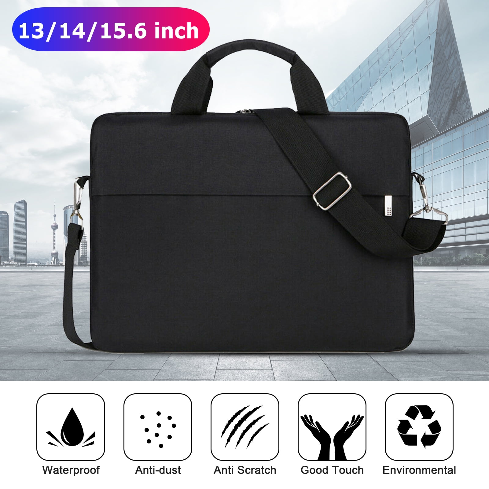 JuaoHuan ACDC Laptop Shoulder Messenger Bag Case Briefcase Sleeve for 13 Inch 14 Inch 15.6 Inch Laptop Case 14 Inch 