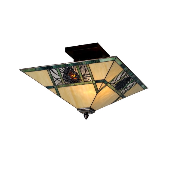 Meyda Tiffany 67849 Two Light Down Lighting Semi-Flush Mount Ceiling Fixture From The