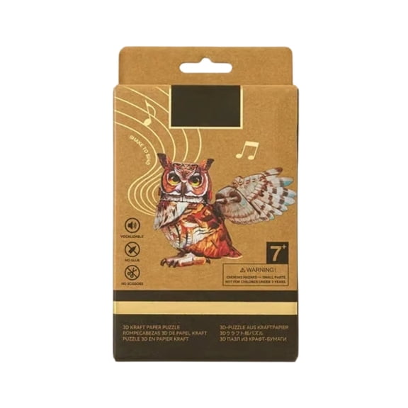 Build Your Own Bird Sculpture, Corrugated Cardboard Kit, Home Decor, STEM Project, Family Activity & Relaxing Puzzle for Adults E