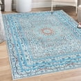 thumbnail image 1 of Oriental Decorative Rug, Vintage Design Antique Artwork Mandala Look Boho Floral Design Print, Quality Carpet for Bedroom Dorm and Living Room, 6 Sizes, Baby Blue, by Ambesonne, 1 of 4