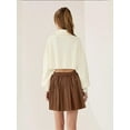 thumbnail image 4 of High Waist A-Line Mini Skirt in Faux Leather, 4 of 5