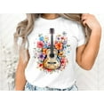 thumbnail image 2 of Floral Guitarist Guitar Player Gift T-Shirt for Women, Guitar Shirt, Guitarist Shirt, Guitar Gifts, Gift for Musician, Music Lover Tee, 2 of 9